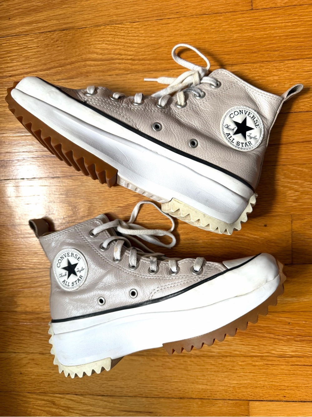 Converse Run Star Hike Metallic Classics Smoke Pink Leather Platform Women’s 7